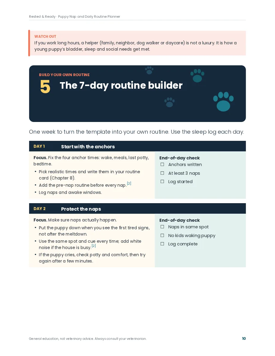 Rested & Ready preview page: Inside: a core plan page